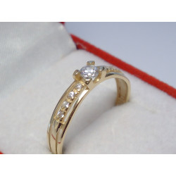 Jemný dámsky snubný prsteň žlté zlato zirkóniky VP592Z 14 karátov 585/1000 2,0g