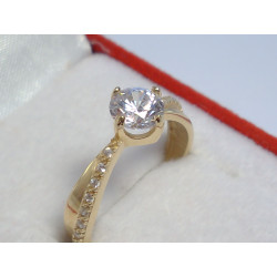 Snubný dámsky zlatý prsteň zirkón v korunke žlté zlato VP53210Z 14 karátov 585/1000 2,10 g