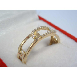 Zaujímavý zlatý dámsky prsteň so zirkónmi, žlté zlato VP56199Z 14 karátov 585/1000 1,99g