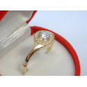 Žiarivý dámsky zlatý prsteň číre kamienky VP58253Z žlté zlato 14 karátov 585/1000 2,53 g