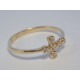 Zlatý dámsky prsteň krížik na obruči zirkóny VP54115Z žlté zlato 14 karátov 585/1000 1,15 g