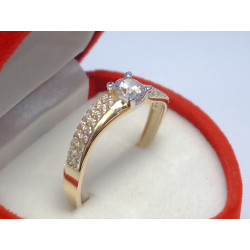 Dámsky snubný prsteň žlté zlato zirkóny DP60199Z 14 karátov 585/1000 1,99 g