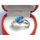 Strieborný dámsky prsteň s modrým opálom ródium DPS52242 925/1000 2,42 g
