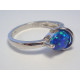 Strieborný dámsky prsteň s modrým opálom ródium DPS52242 925/1000 2,42 g
