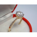 Dámsky snubný prsteň zirkón v korunke viacfarebné zlato VP56268V 14 karátov 585/1000 2,68 g