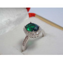 Strieborný prsteň s farebným zirkónom, ródium VPS52326 925/1000 3,26g