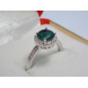 Dámsky strieborný prsteň s farebným zirkónom,ródium VPS54328 925/1000 3,28g