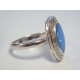 Dámsky strieborný prsteň s modrým opálom, ródium DPS55357 925/1000 3,57g