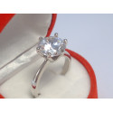 Strieborný dámsky výrazný prsteň veľký zirkón v korunke ródium VPS57435 925/1000 4,35 g