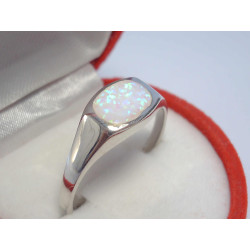 Ródiovaný dámsky strieborný prsteň biely opál VPS59255 925/1000 2,55g