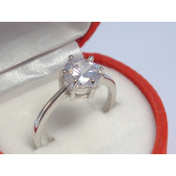 Jednoduchý dámsky ródiovaný prsteň zirkón v korunke VPS55209 925/1000 2,09 g