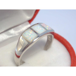 Výrazný dámsky strieborný prsteň biely opál ródium VPS59339 925/1000 3,39 g