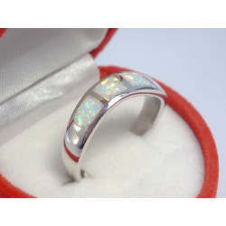 Dámsky strieborný opálový prsteň ródium VPS57323 925/1000 3,23 g