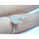 Zaujímavý dámsky prsteň s kamienkami krížik ródium VPS55220 925/1000 2,20 g