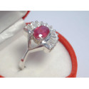 Dámsky strieborný prsteň farebný prírodný kameň ródium VPS54452 925/1000 4,52 g