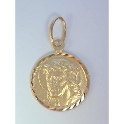 Zlatý prívesok medajlón hlava Ježiša VI089Z žlté zlato 14 karátov 585/1000 0,89 g