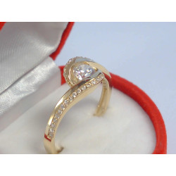 Dámsky zlatý snubný prsteň číre zirkóniky VP60277Z žlté zlato 14 karátov 585/1000 2,77 g