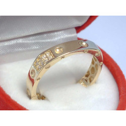 Zaujímavý zlatý prsteň UNISEX žlté zlato kamienky VP59243Z 14 karátov 585/1000 2,43 g