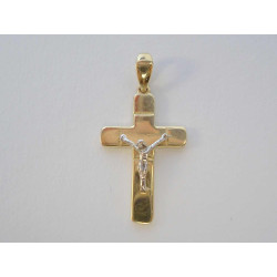 Zlatý prívesok Ježiš na kríži viacfarebné zlato VI113V 14 karátov 585/1000 1,13g