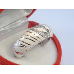Dámsky strieborný prsteň špeciálna povrchová úprava zirkóny ródium VPS58715 925/1000 7,15 g