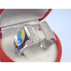 Dámsky strieborný prsteň špeciálna farebná úprava zirkóniky ródium VPS60792 925/1000 7,92 g