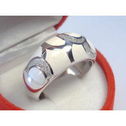 Výrazný dámsky strieborný prsteň špeciálna úprava ródium zirkón VPS59865 925/1000 8,65 g