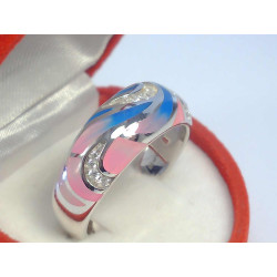 Farebný dámsky strieborný prsteň špeciálna farebná úprava ródium zirkóny VPS62564 925/1000 5,64 g