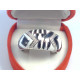Dámsky ródiovaný prsteň špeciálna povrchová úprava kamienky VPS61666 925/1000 6,66g