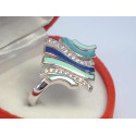Výrazný dámsky prsteň špeciálna povrchová úprava zirkóny ródium VPS56532 925/1000 5,32 g