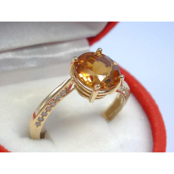 Dámsky zlatý prsteň žlté zlato farebný zirkón VP55231Z 14 karátov 585/1000 2,31 g