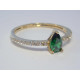 Jemný dámsky zlatý prsteň žlté zlato zelený kmeň VP54128Z 14 karátov 585/1000 1,28 g