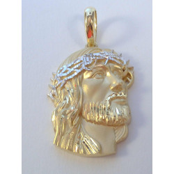 Zlatý prívesok hlava Ježiša viacfarebné zlato VI763V 14 karátov 585/1000 7,63 g