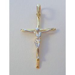 Zlatý prívesok Ježiš na kríži viacfarebné zlato VI189V 14 karátov 585/1000 1,89 g