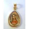 Zlatý prívesok medajlón Panna Mária žlté zlato VI090Z 14 karátov 585/1000 0,90 g