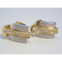 Zlaté dámske napichovacie naušnice diamanty viacfarebné zlato VA402V 14 karátov 585/1000 4,02 g