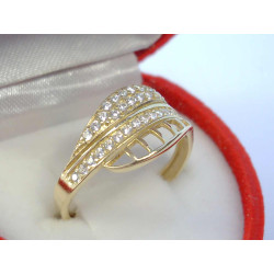 Dámsky zlatý prsteň žlté zlato kamienky zirkónu VP53177Z 14 karátov 585/1000 1,77 g