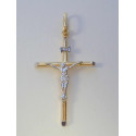Zlatý prívesok krížik s Ježišom viacfarebné zlato VI113V 14 karátov 585/1000 1,13 g