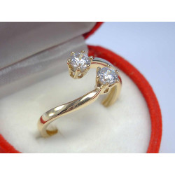 Zlatý dámsky prsteň zaujímavý tvar žlté zlato kamienok VP57253Z 14 karátov 585/1000 2,53 g