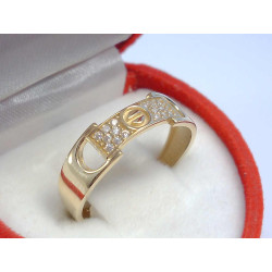Dámsky zlatý prsteň žlté zlato zirkóniky DP56167Z 14 karátov 585/1000 1,67 g