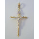 Zlatý prívesok Ježiš na kríži viacfarebné zlato DI097V 14 karátov 585/1000 0,97 g