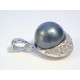 Dámska ródiovaná strieborná súprava prívesok naušnice s perlou zirkóniky VSS721 925/1000 7,21 g
