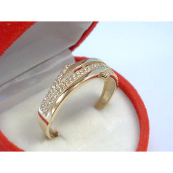 Zaujímavý dámsky zlatý prsteň žlté zlato zirkóniky VP64186Z 14 karátov 585/1000 1,86 g