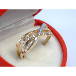 Zlatý dámsky prsteň viacfarebné zlato kamienky VP58365V 14 karátov 585/1000 3,65 g