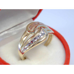 Viacfarebný dámsky zlatý prsteň vzorovaný VP59236V 14 karátov 585/1000 2,36 g