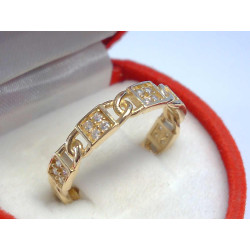 Jednoduchý dámsky zlatý prsteň číre kamienky VP56209Z žlté zlato 14 karátov 585/1000 2,09 g
