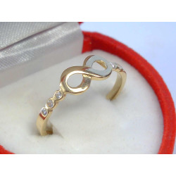 Dámsky jemný zlatý prsteň Nekonečno kamienky VP54113Z žlté zlato 14 karátov 585/1000 1,13 g