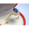 Dámsky zlatý prsteň žlté zlato modrý zirkón VP62223Z 14 karátov 585/1000 2,23 g