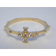 Zlatý dámsky prsteň ruženec s krížikom VP58137Z žlté zlato kamienky 14 karátov 585/1000 1,37 g