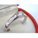 Žiarivý dámsky snubný prsteň biele zlato zirkón VP56124B 14 karátov 585/1000 1,24 g