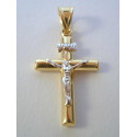 Zlatý prívesok Ježiš na kríži žltobiele zlato VI075V 14 karátov 585/1000 0,75 g